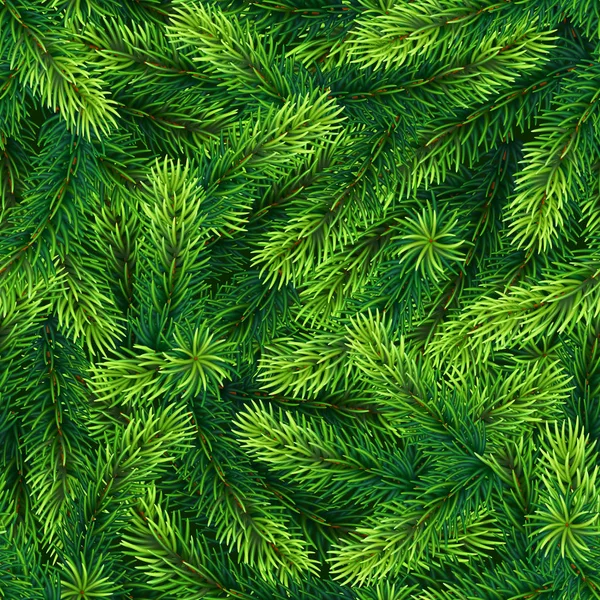 Naadloos patroon van realistische groene kerstdennenbomen takken — Stockvector