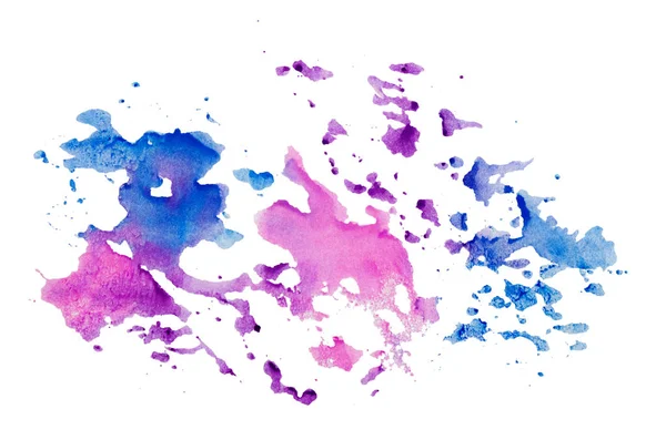 Abstrait décoratif Aquarelle Bleu, Lilas, Isolat Violet — Photo