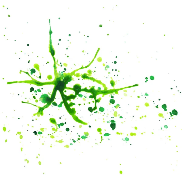 Анотація Акварель Зелений блок з блискавками ізольовані на білому B — стокове фото