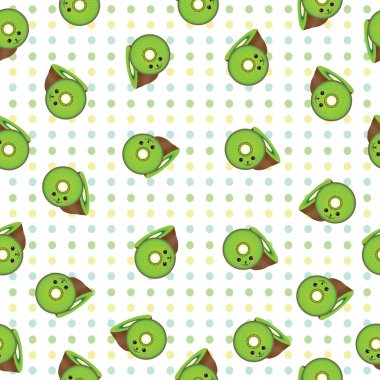 Yaz şekil polka dot arka plan duvar kağıdı, hurda kağıt ve kartpostal için uygun şirin kivi ile sorunsuz arka plan