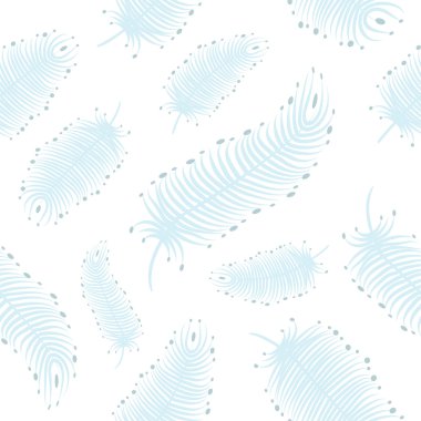 Mavi kuş tüyü uygun duvar kağıdı, kartpostal ve hurda kağıt ile sorunsuz arka plan