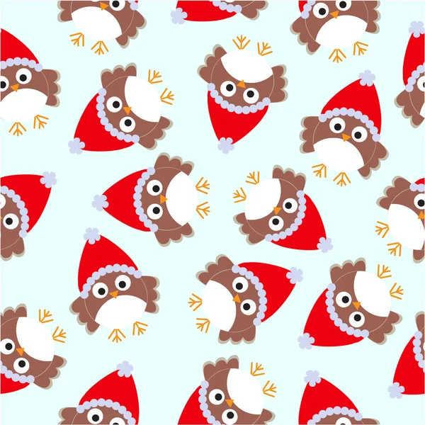 Christmas illüstrasyon mavi arka plan duvar kağıdı, hurda kağıt ve kartpostal için uygun şirin baykuş ile sorunsuz arka plan