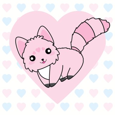 Sevgililer günü illüstrasyon ile şirin pembe köpek üzerinde arka plan doğum günü kartı, kartpostal ve davetiye için uygun seviyor