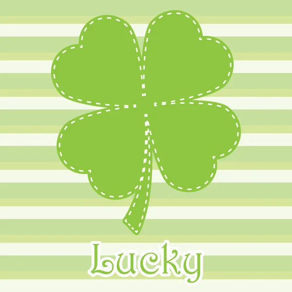 St. Patrick's Day illusztráció shamrock elhagyja a csíkos háttér megfelelő — Stock Vector