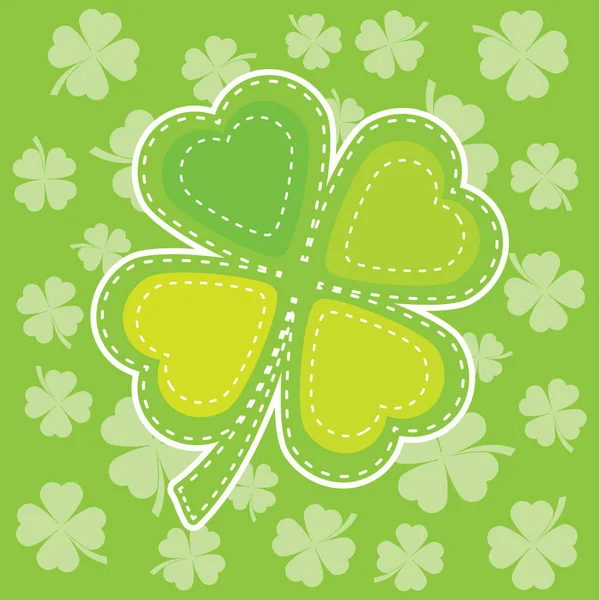St. Patrick's Day illusztráció, színes shamrock levelek — Stock Vector