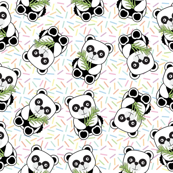 Doğum günü şekil ile şirin bebek panda sprinkles arka planda kesintisiz arka plan 