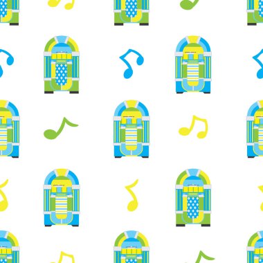 Beyaz arka planda müzik kutusu seamless modeli 