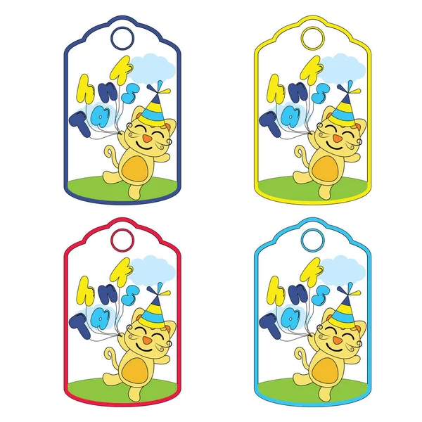 Download Birthday gift tags with cute hawaiian girls on colorful ...