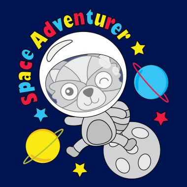 Vektör karikatür çizim alanı çocuk t-shirt grafik tasarım için uygun şirin fox çocuk