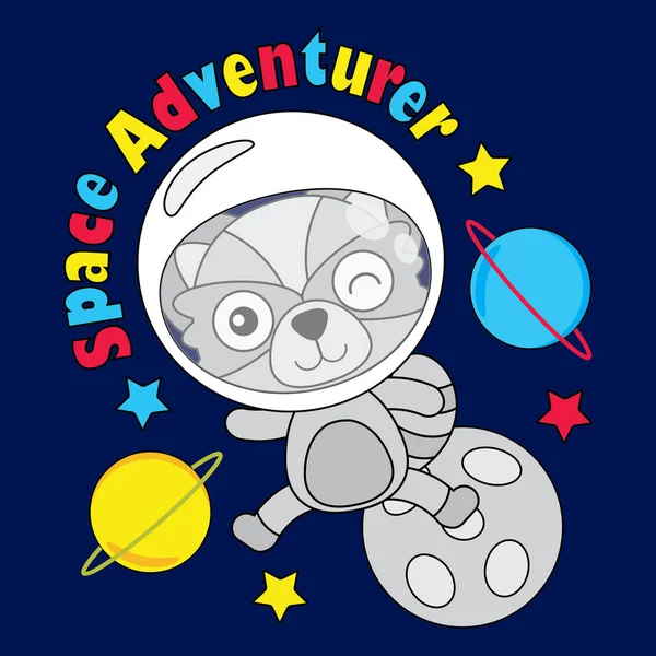 Vektör karikatür çizim alanı çocuk t-shirt grafik tasarım için uygun şirin fox çocuk