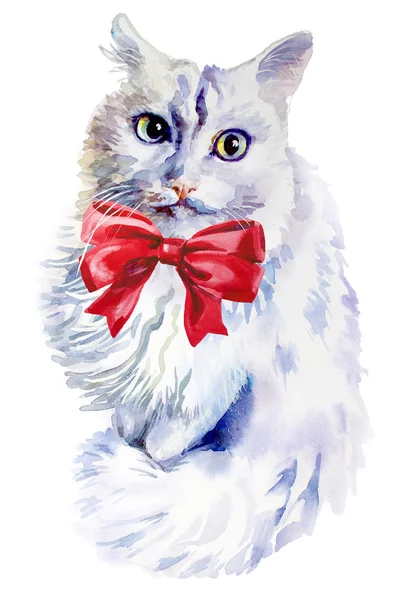 Zvířecí kolekce: kočka. Akvarel, ilustrace — Stock fotografie