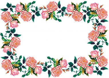 Çiçek yaprakları ile yükseldi. Pencere çiçek çelenk