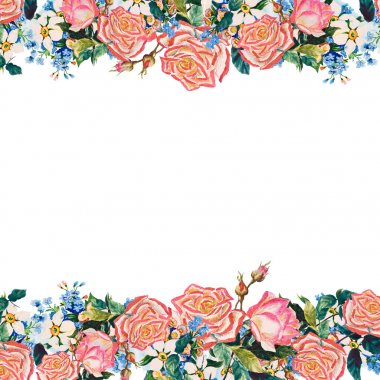 Çiçek gül yaprakları ile çelenk