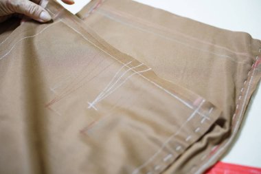 Büyükanne elini tut dikiş kumaş tekstil kumaş