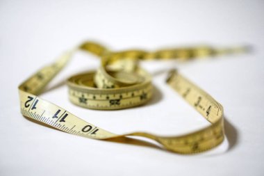 Sarı yumuşak teyp ölçüm dikiş terzi cetvel seti kullanılan