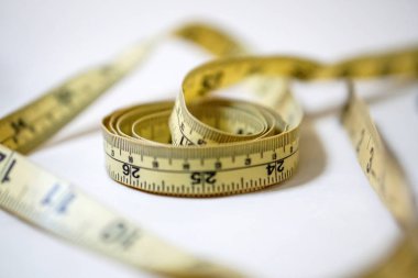 Sarı yumuşak teyp ölçüm dikiş terzi cetvel seti kullanılan