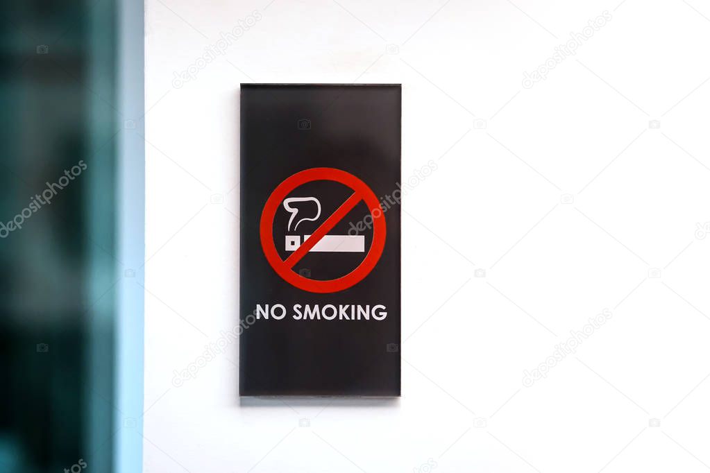 no smoking sign in a hotel room