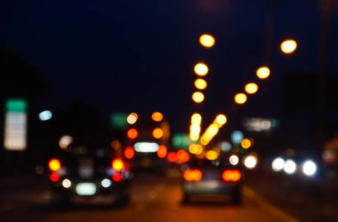 Gece şehir ışık bokeh arka plan