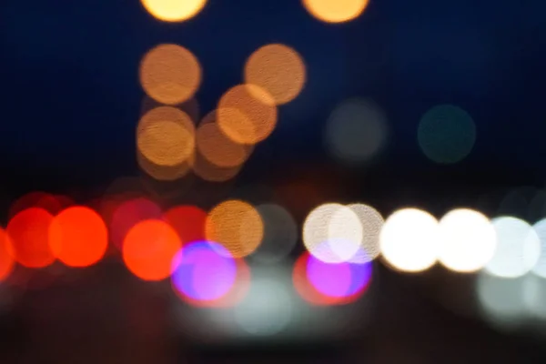 Notte città luce bokeh sfondo — Foto Stock