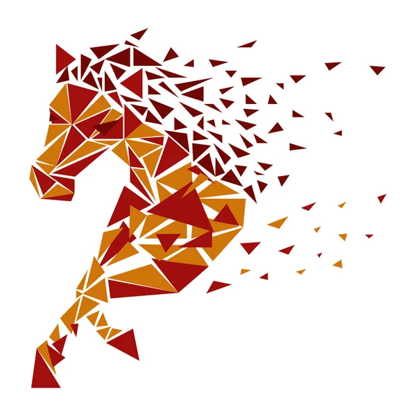 Icono de partículas de caballo — Vector de stock