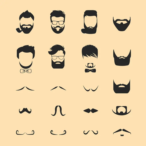 Λής και των γενειών μουστάκι hipster — Διανυσματικό Αρχείο