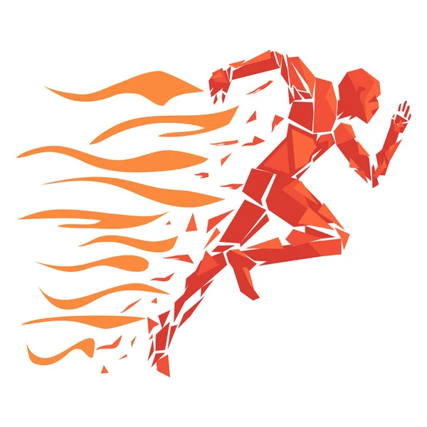 Běžící muž oheň — Stockový vektor