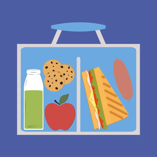 Lunchbox with lunch — Stock Vector
