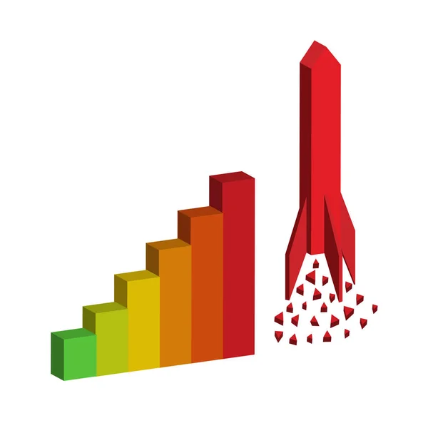 Wykres z rakiet — Wektor stockowy