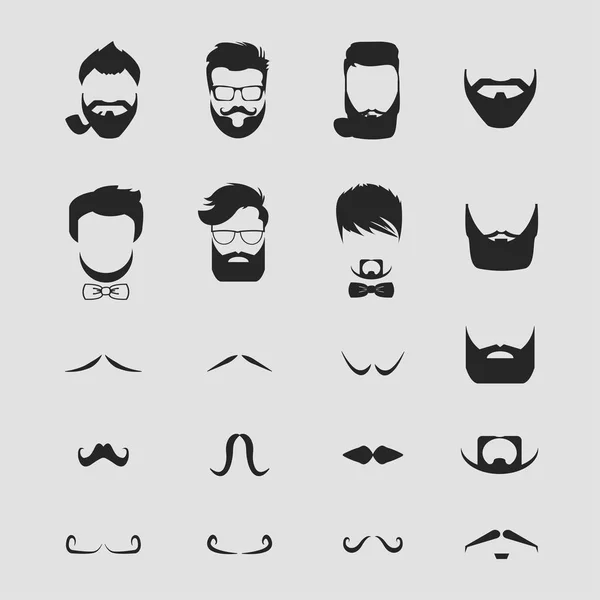 Λής και των γενειών μουστάκι hipster — Διανυσματικό Αρχείο