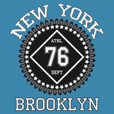 New york Brooklyn tipografi, t-shirt