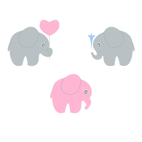 Conjunto de elefante bebé — Vector de stock
