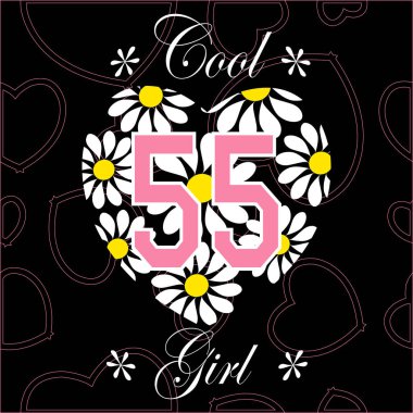 serin kız tipografi kalp doku