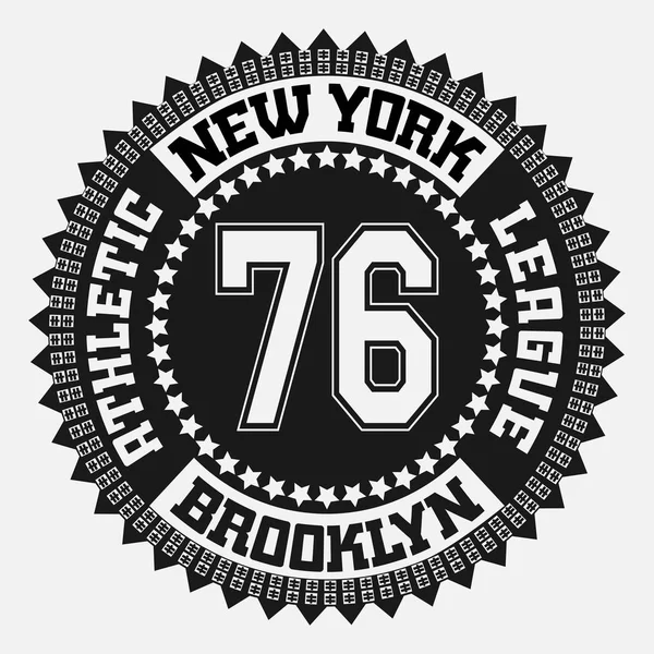 Nowy Jork Brooklyn typografii moda, t-shirt — Wektor stockowy