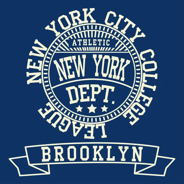 ニューヨーク ブルックリン タイポグラフィー ファッション、t シャツ — ストックベクタ
