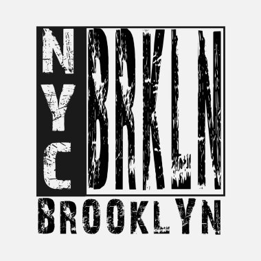 New york Brooklyn tipografi, t-shirt grafik