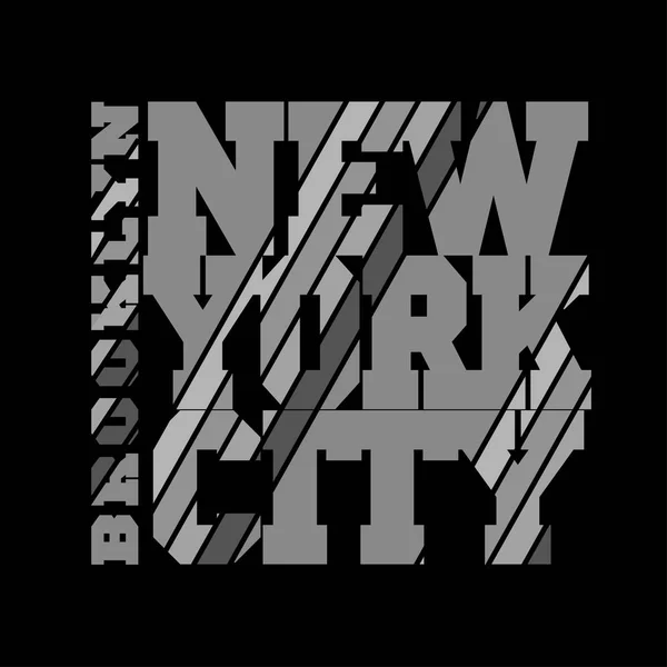 ニューヨーク ブルックリン タイポグラフィ — ストックベクタ