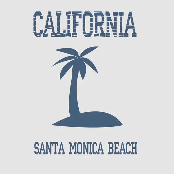 T-shirt santa monica kalifornien surf typografie — Stockvektor
