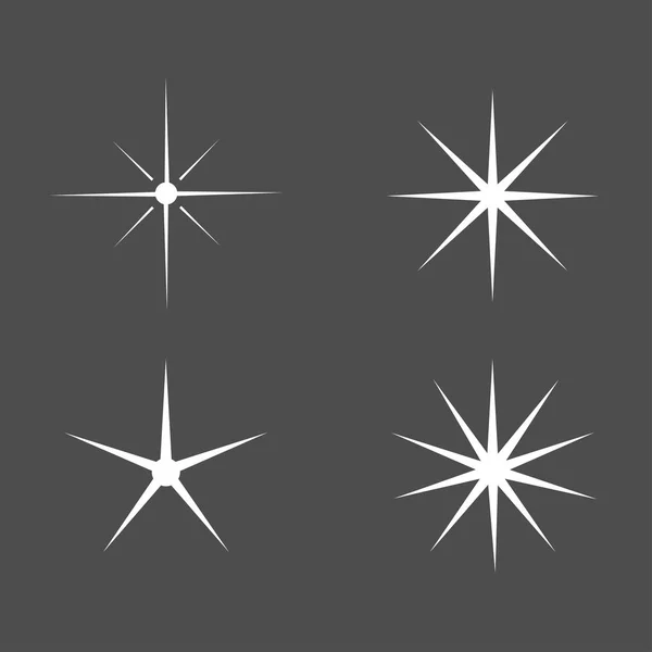 Ragyog a szimbólumok könnyű csillagok készlet — Stock Vector