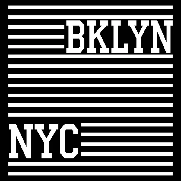 ニューヨーク ブルックリン タイポグラフィ — ストックベクタ