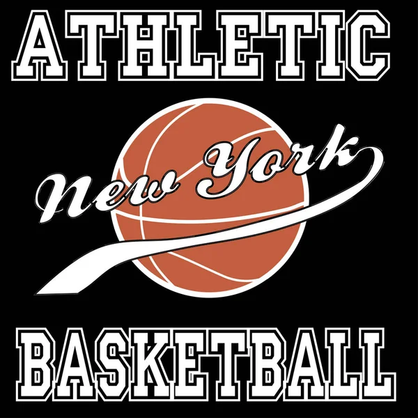 ニューヨーク市バスケット ボール運動タイポグラフィ — ストックベクタ