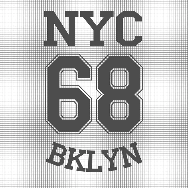 Ομάδα Αθλητισμός New York Brooklyn T-shirt — Διανυσματικό Αρχείο