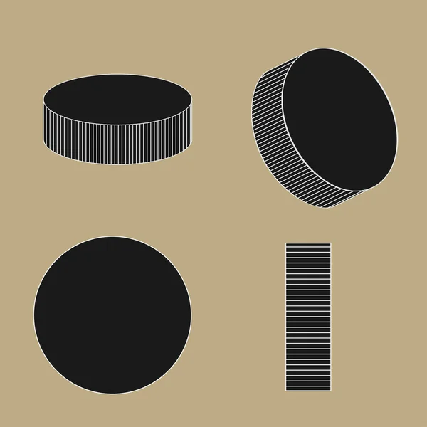 Ijshockey pucks set — Stockvector