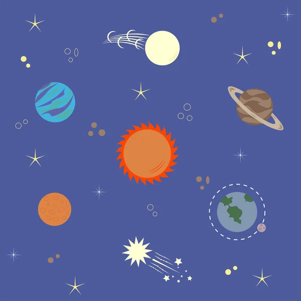 Système solaire, planètes — Image vectorielle