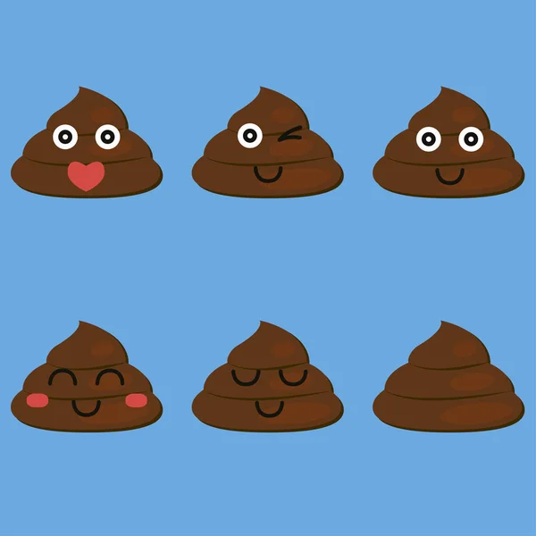 Set of cut poop — Stock Vector