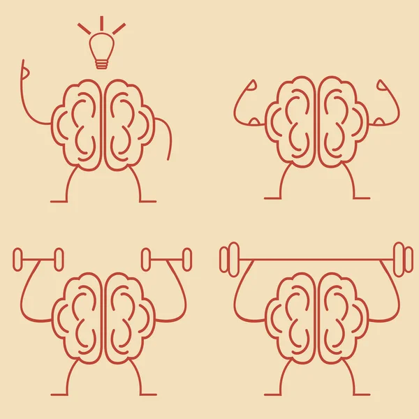 Entrenamiento de fuerza cerebral — Vector de stock