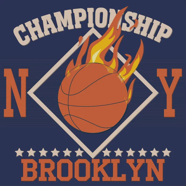 Nowy Jork Brooklyn sport typografii — Wektor stockowy