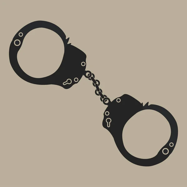 Handboeien pictogram criminaliteit — Stockvector