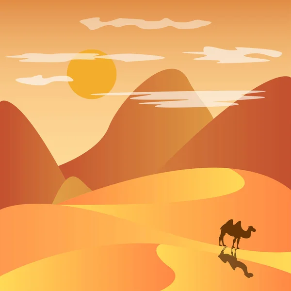 Desert met bergen — Stockvector