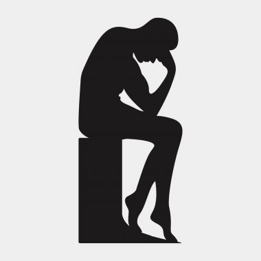 Düşünür siluet vektör