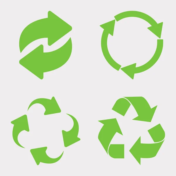 Conjunto de iconos de reciclaje verde — Vector de stock